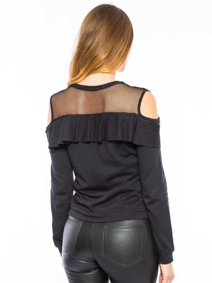 #FASHIONISTA - CUT OUT LANGARMSHIRT MIT RAFFUNGEN