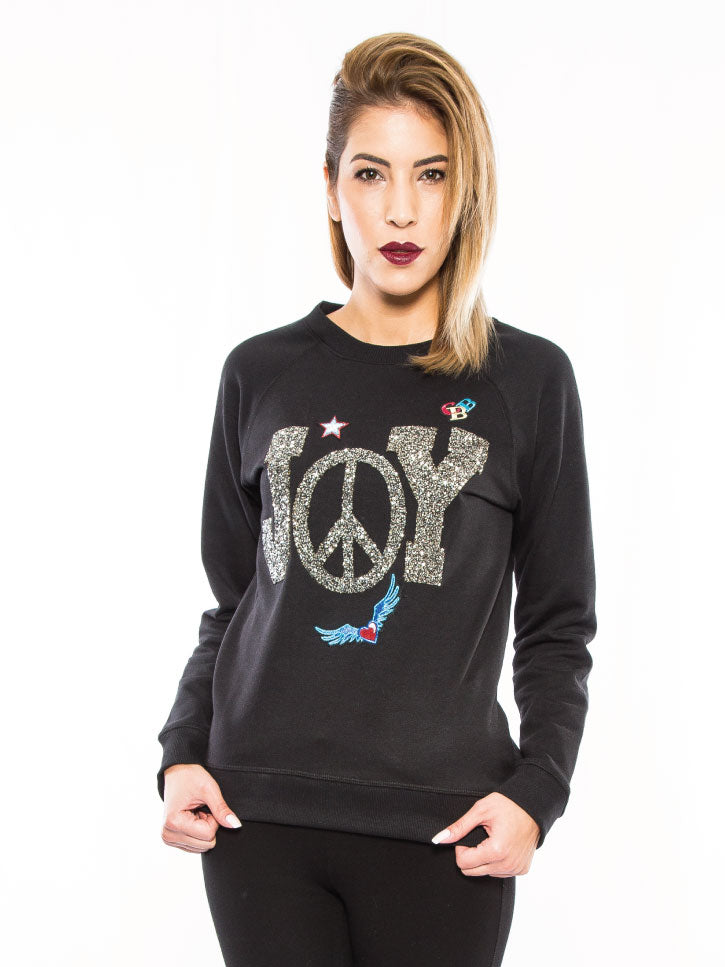 #LOVEHAPPINESSANDJOY - SWEARTSHIRT MIT PRINT & PATCHES