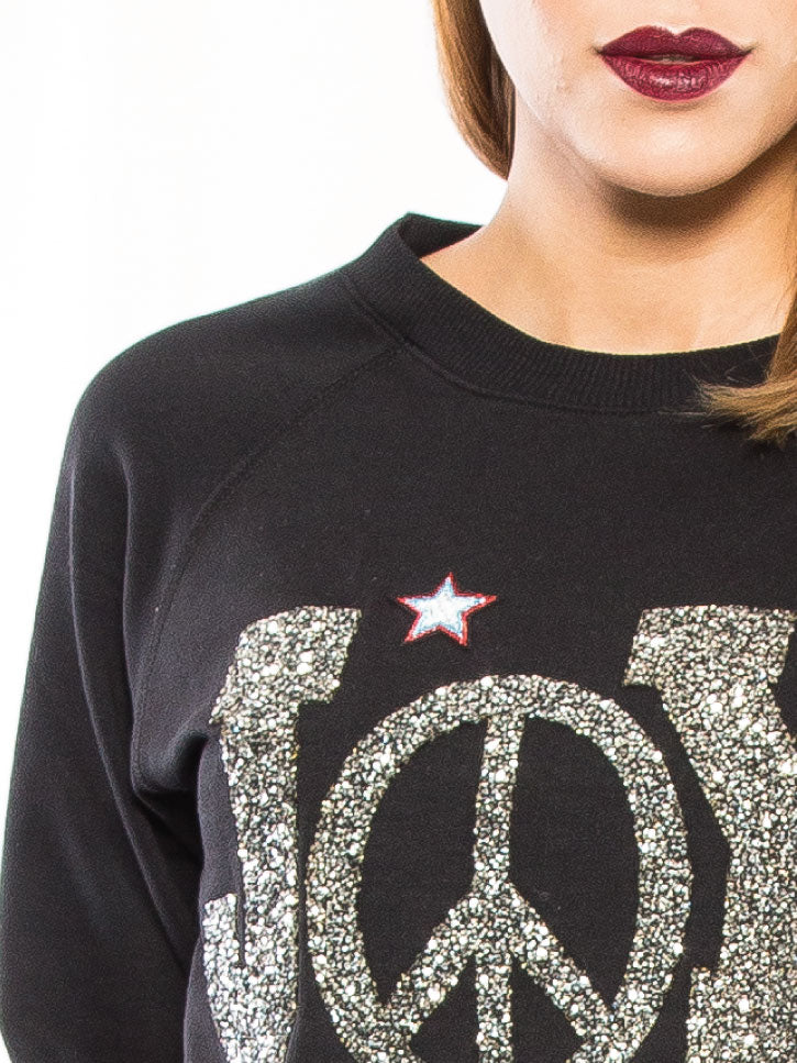 #LOVEHAPPINESSANDJOY - SWEARTSHIRT MIT PRINT & PATCHES