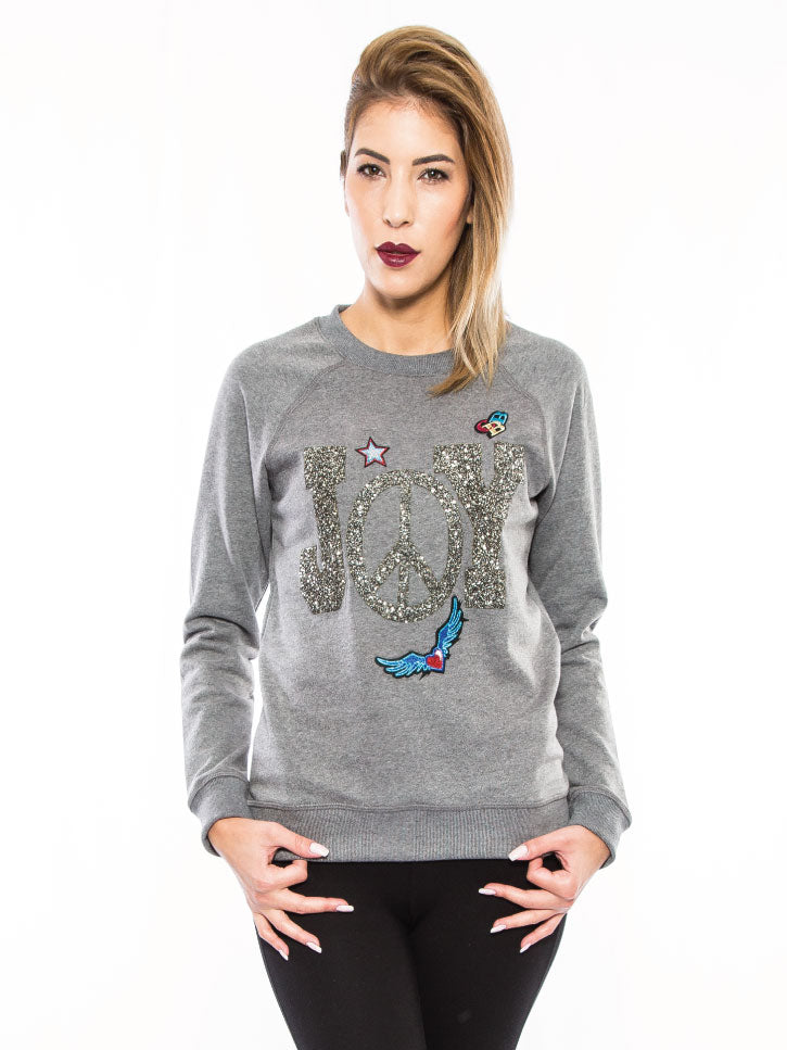 #LOVEHAPPINESSANDJOY - SWEARTSHIRT MIT PRINT & PATCHES