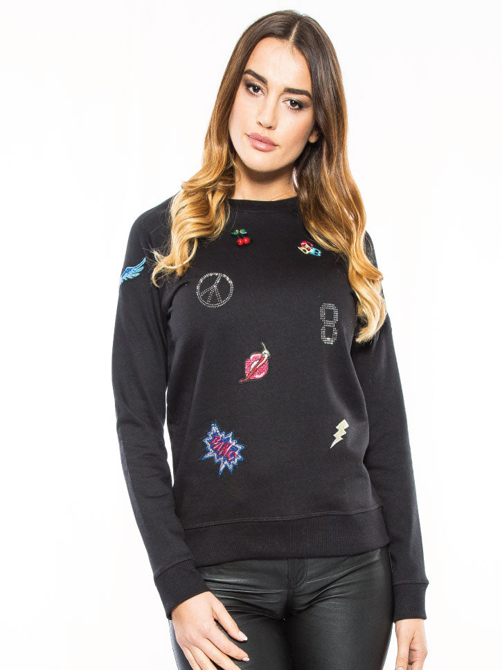 #FASHIONCOCKTAIL - SWEATSHIRT MIT PATCHES