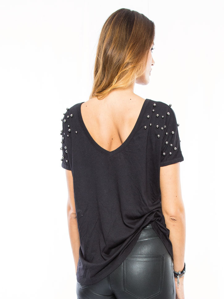 #TREASUREONMYSHOULDER -DAMENSHIRT MIT PERLEN