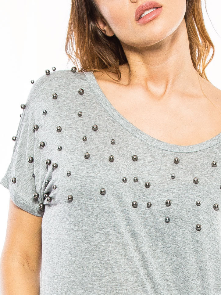 #TREASUREONMYSHOULDER -DAMENSHIRT MIT PERLEN