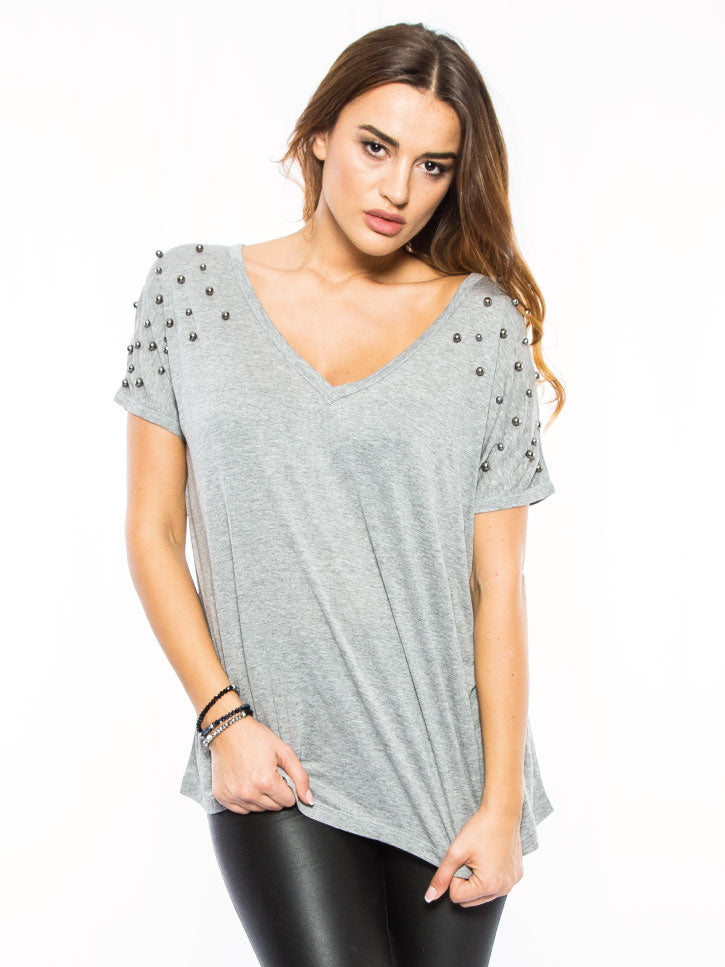 #TREASUREONMYSHOULDER -DAMENSHIRT MIT PERLEN