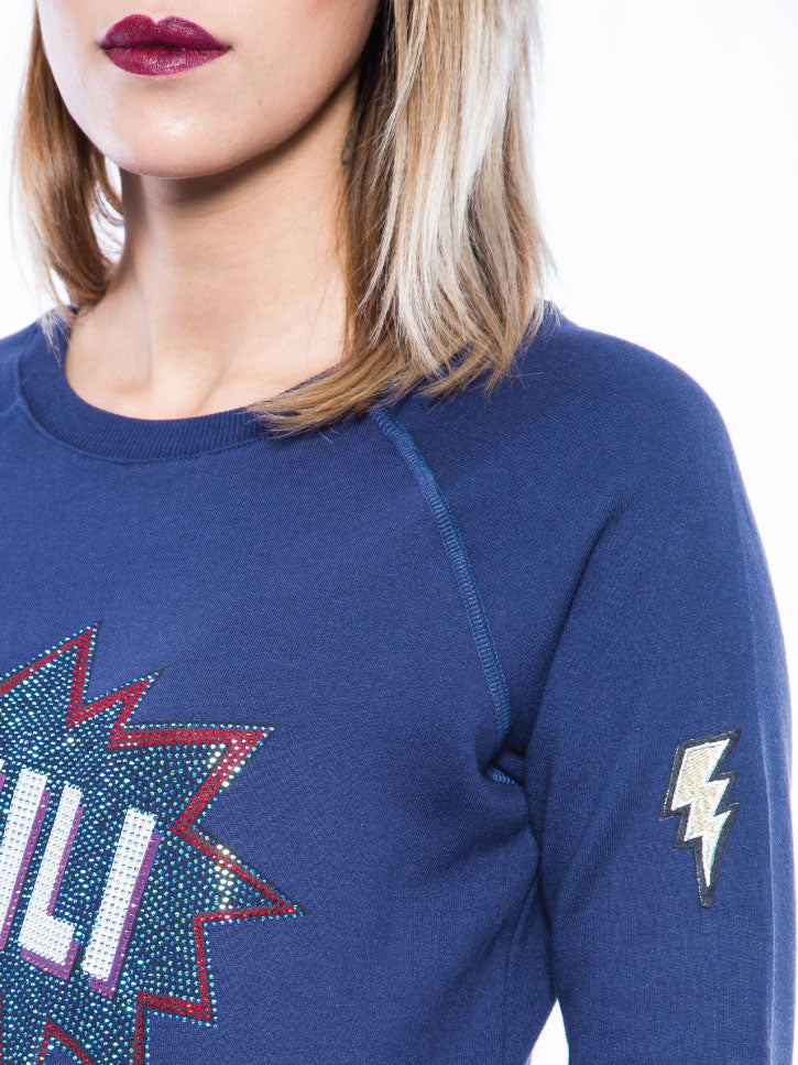 #BEHOTBECHILI - SWEATSHIRT MIT STRASSSTEINEN