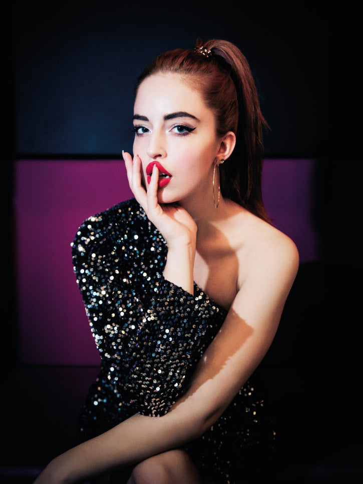 #glitterparty | One-Shoulder Pailletten Dress