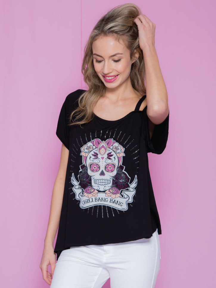 #SUGARSKULL - Damenshirt mit Totenkopf