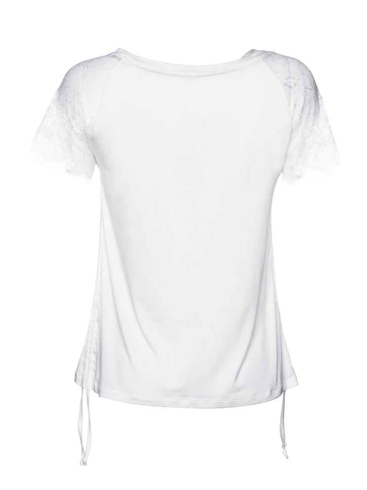 #LITTLELACE - Damen T-Shirt mit Spitzenärmel