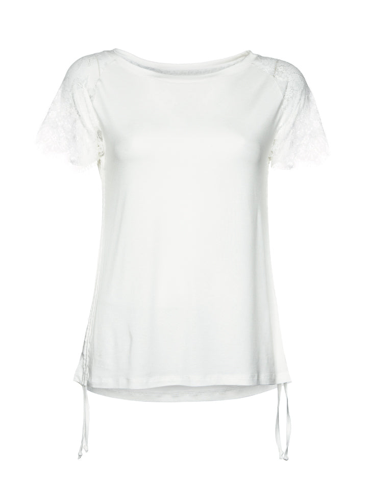 #LITTLELACE - Damen T-Shirt mit Spitzenärmel