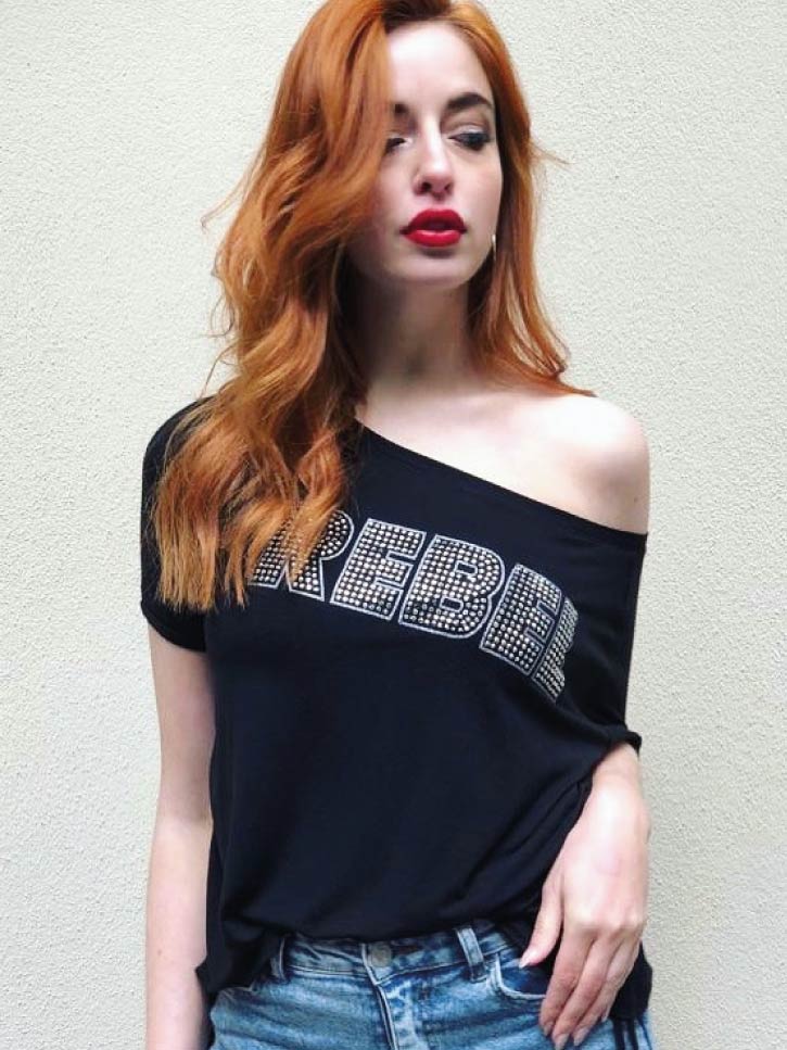 #REBEL - Damen T-Shirt mit Rebel Schrift