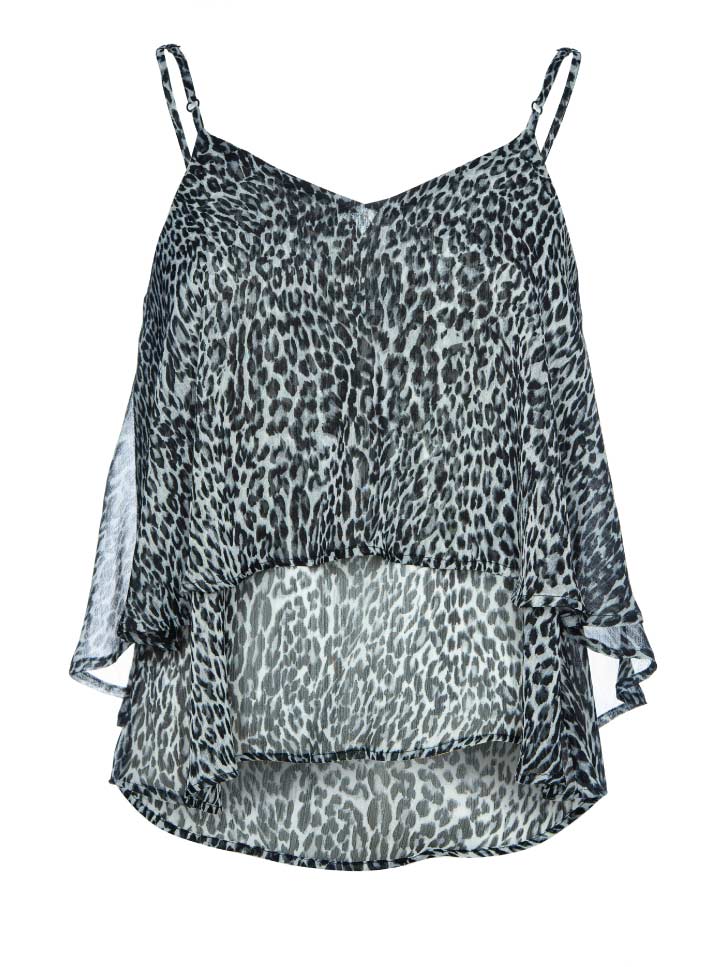 #BELEO - Damen Top mit All-Over Leopardenmuster