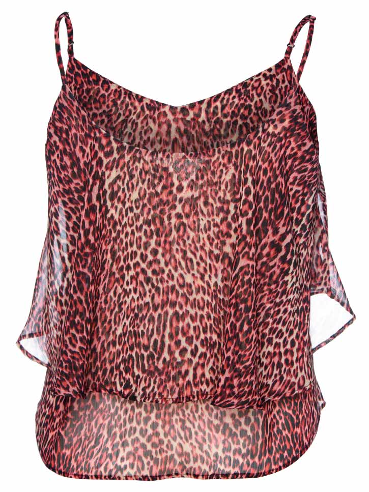 #BELEO - Damen Top mit All-Over Leopardenmuster