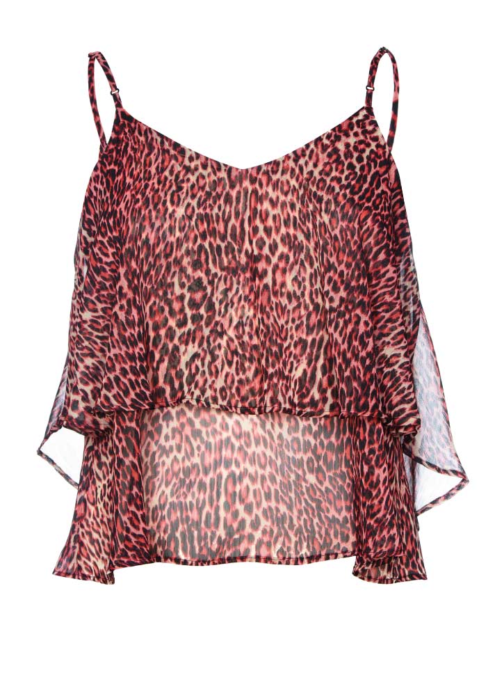 #BELEO - Damen Top mit All-Over Leopardenmuster