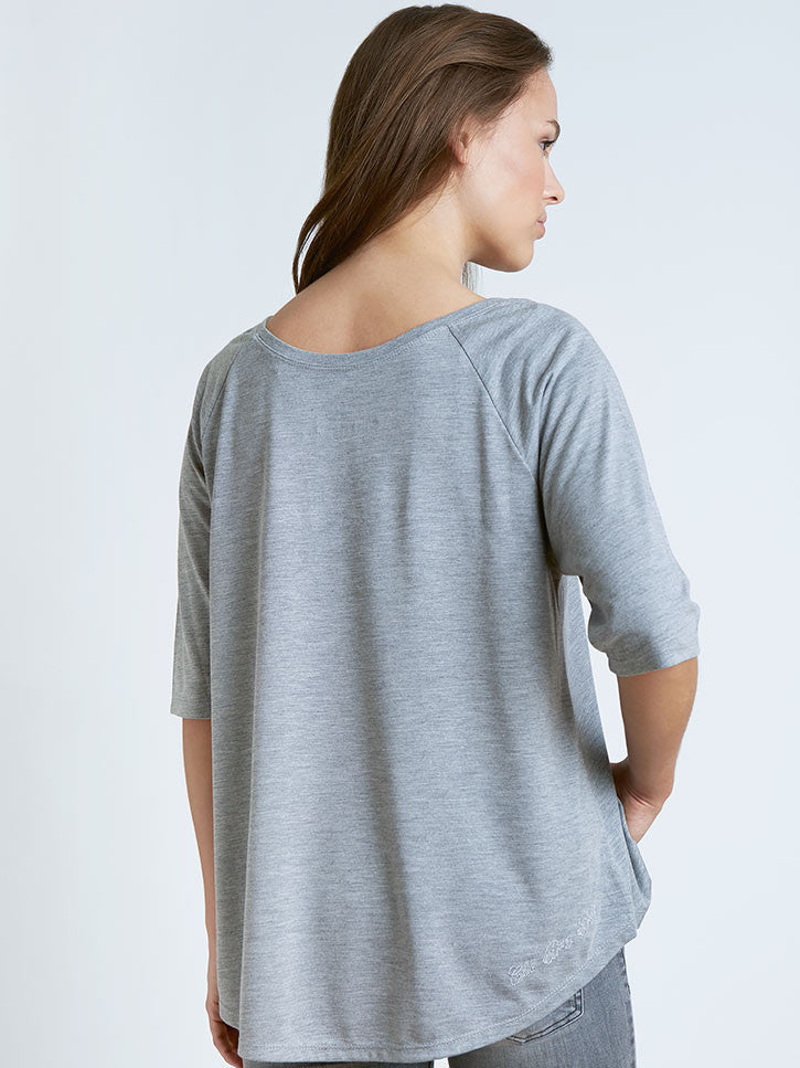 #mswayne - Batwoman Oversize Shirt mit Strasssteinen, grau