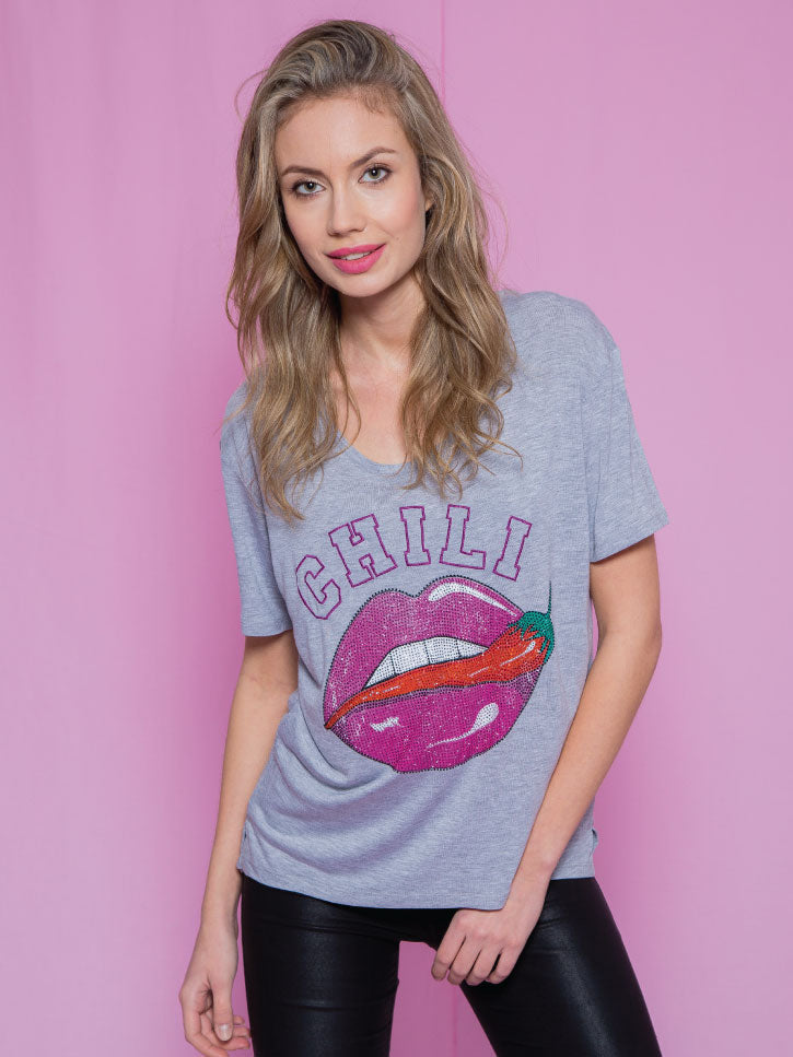 #HOTCHILILIPS - KUSSMUND GLITZERSHIRT