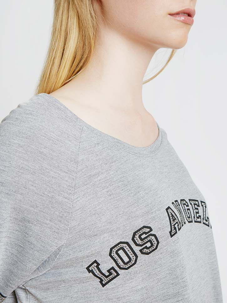 #collegelife - Damen College Shirt mit Strasssteinen, blau