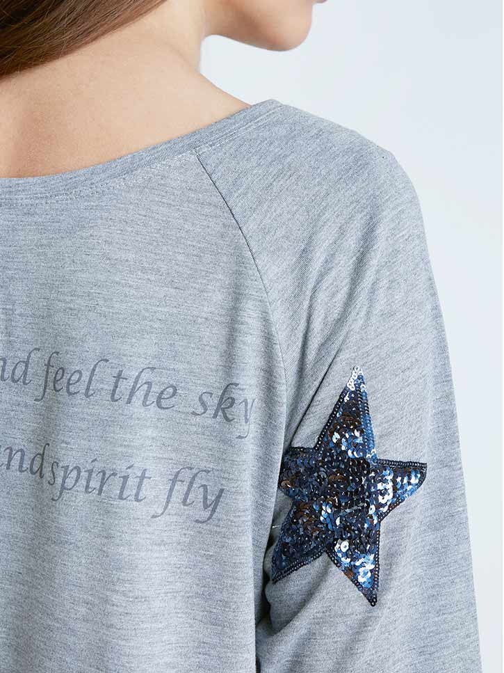 #seatreasure - Damenshirt mit Anker-Motiv, grau