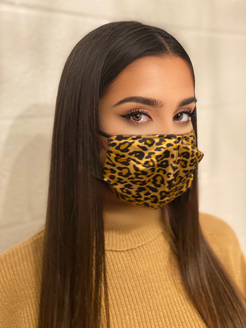 Luxury Mundmaske, atmungsaktiv aus Seide mit Leoprint - Chili Bang Bang