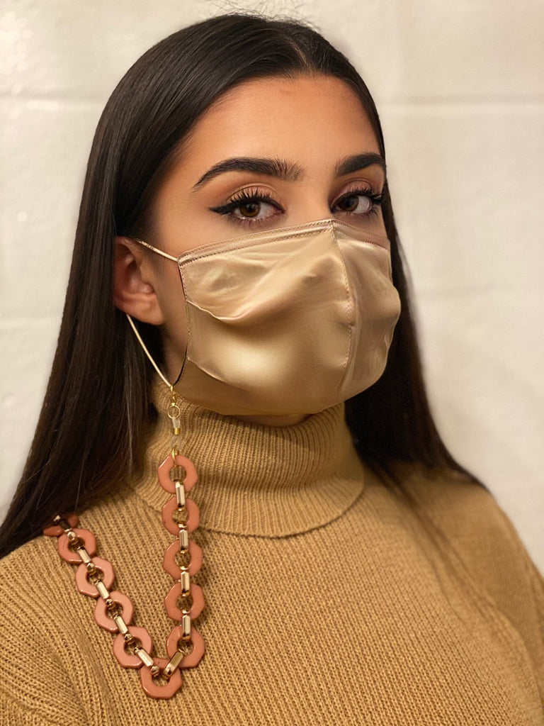 Luxury Mundmaske, atmungsaktiv aus Seide mit Kette  - Chili Bang Bang