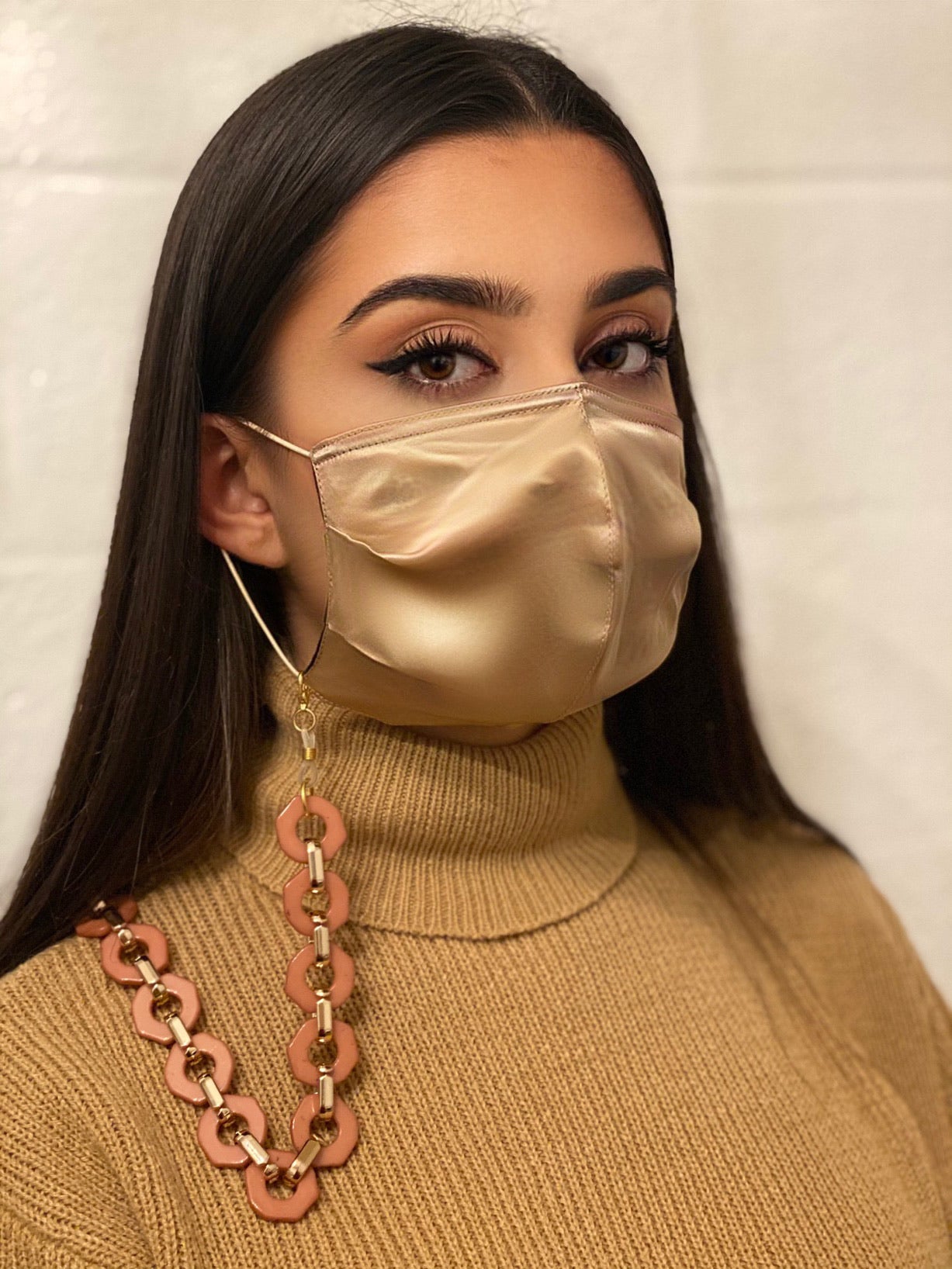 Luxury Mundmaske, atmungsaktiv aus Seide mit Kette  - Chili Bang Bang